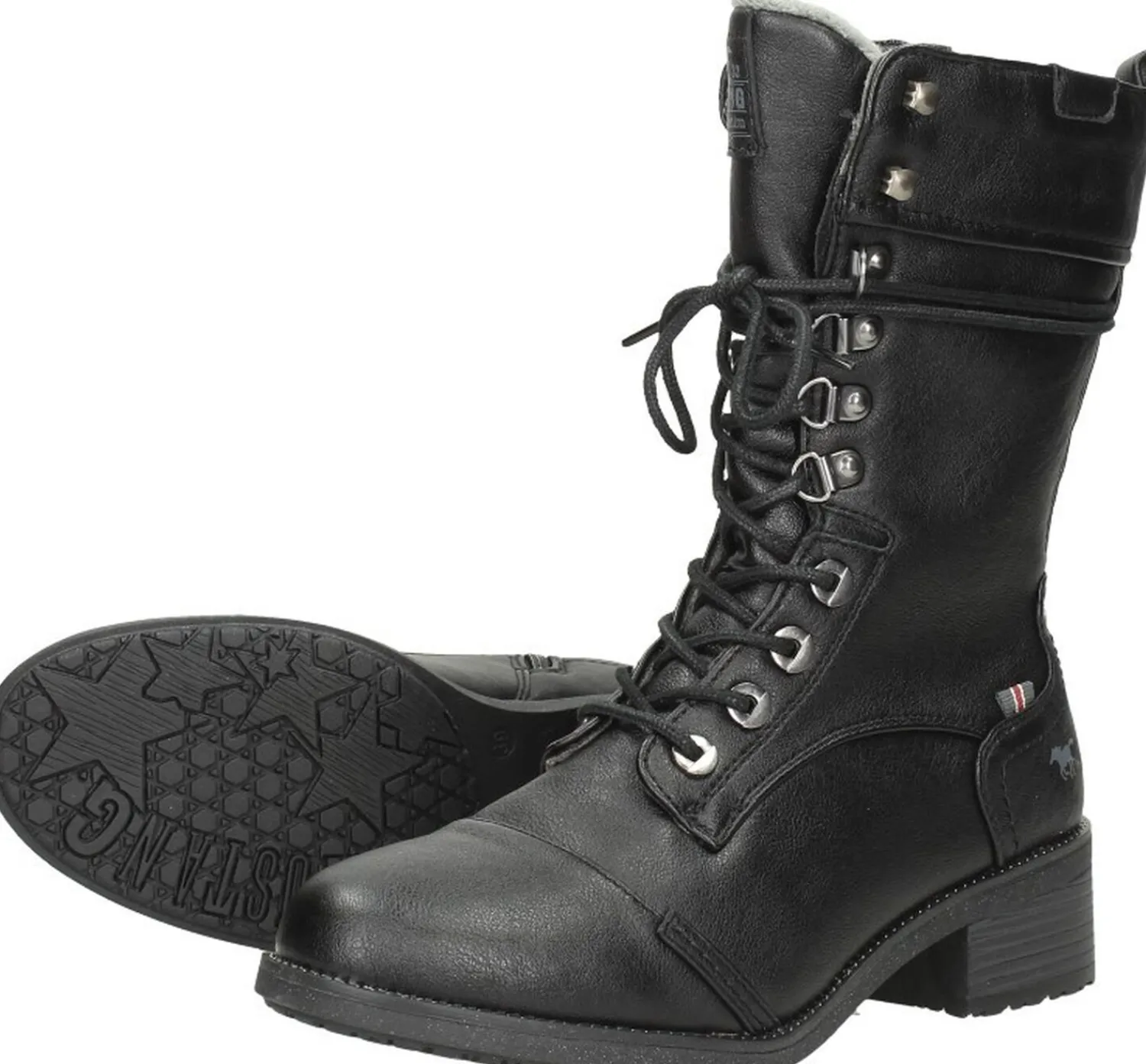 Mustang Veterschoenen Hoog Zwart Online