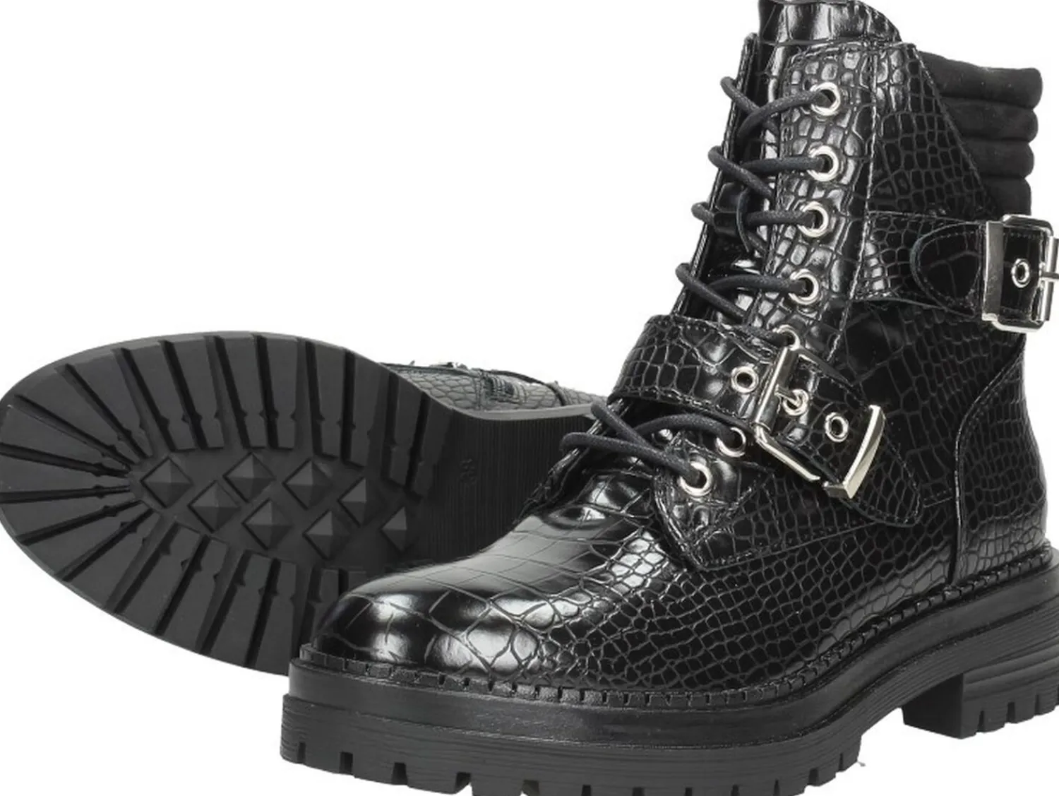 Sub55 Veterschoenen Hoog Zwart Fashion