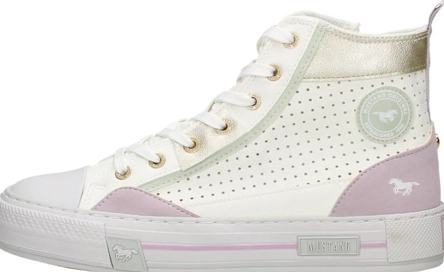 Mustang Veterschoenen Hoog Wit Clearance
