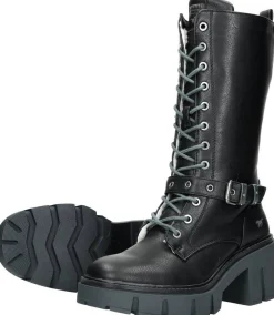 Mustang Veterschoenen Hoog Zwart Clearance
