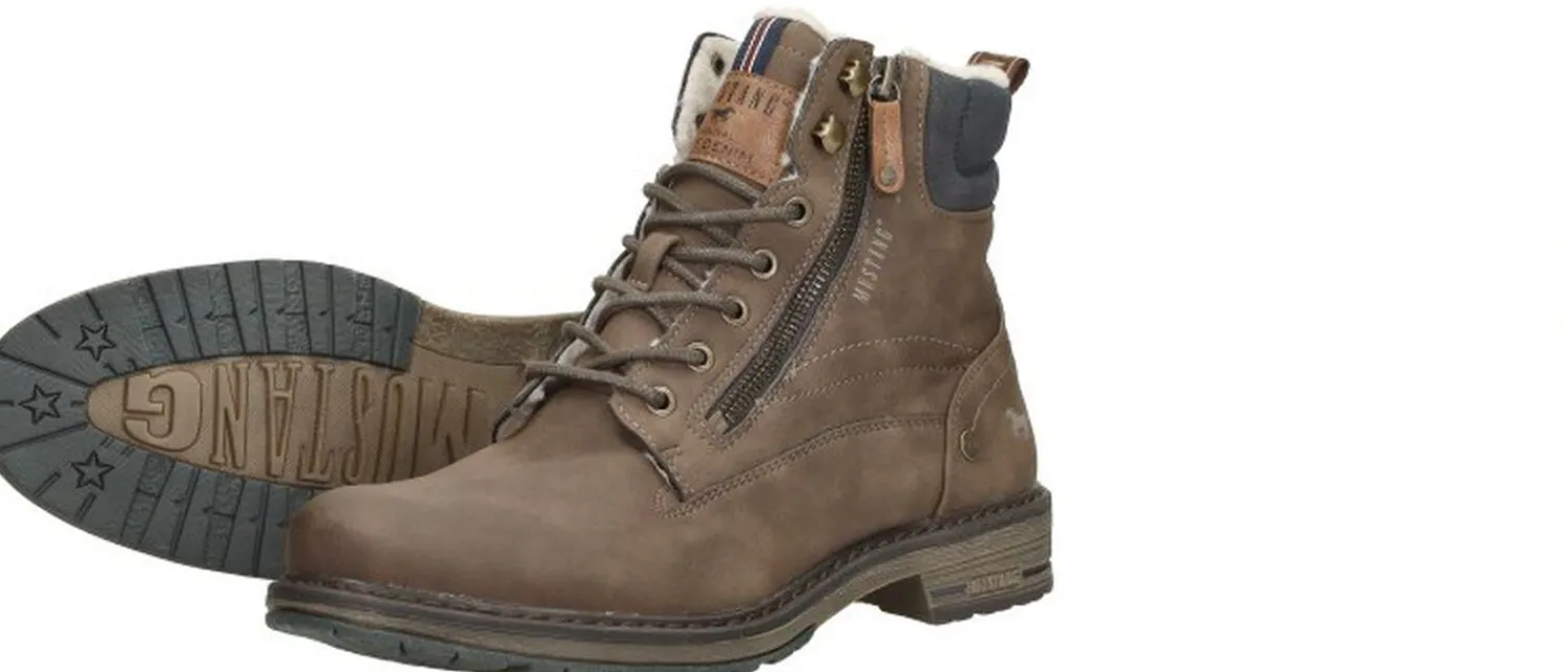 Mustang Veterschoenen Hoog Donkerbruin Hot