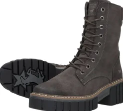 Mustang Veterschoenen Hoog Taupe Outlet