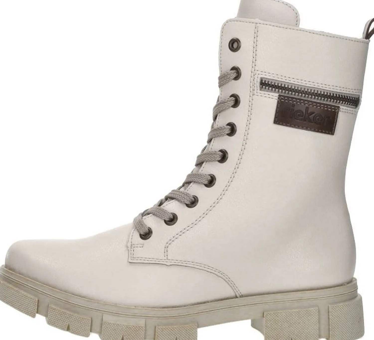 Rieker Veterschoenen Hoog Gebroken wit New