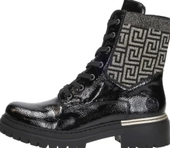 Rieker Veterschoenen Hoog Zwart lak New