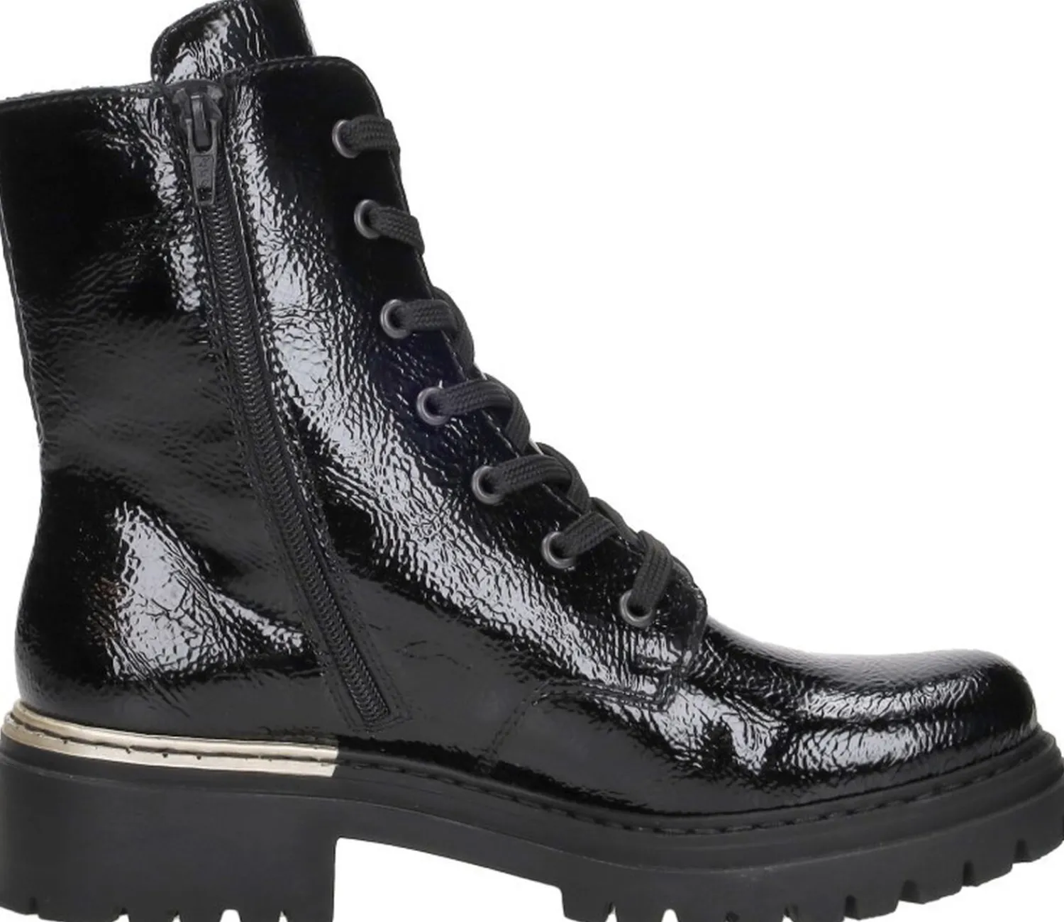 Rieker Veterschoenen Hoog Zwart lak New