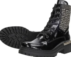 Rieker Veterschoenen Hoog Zwart lak New