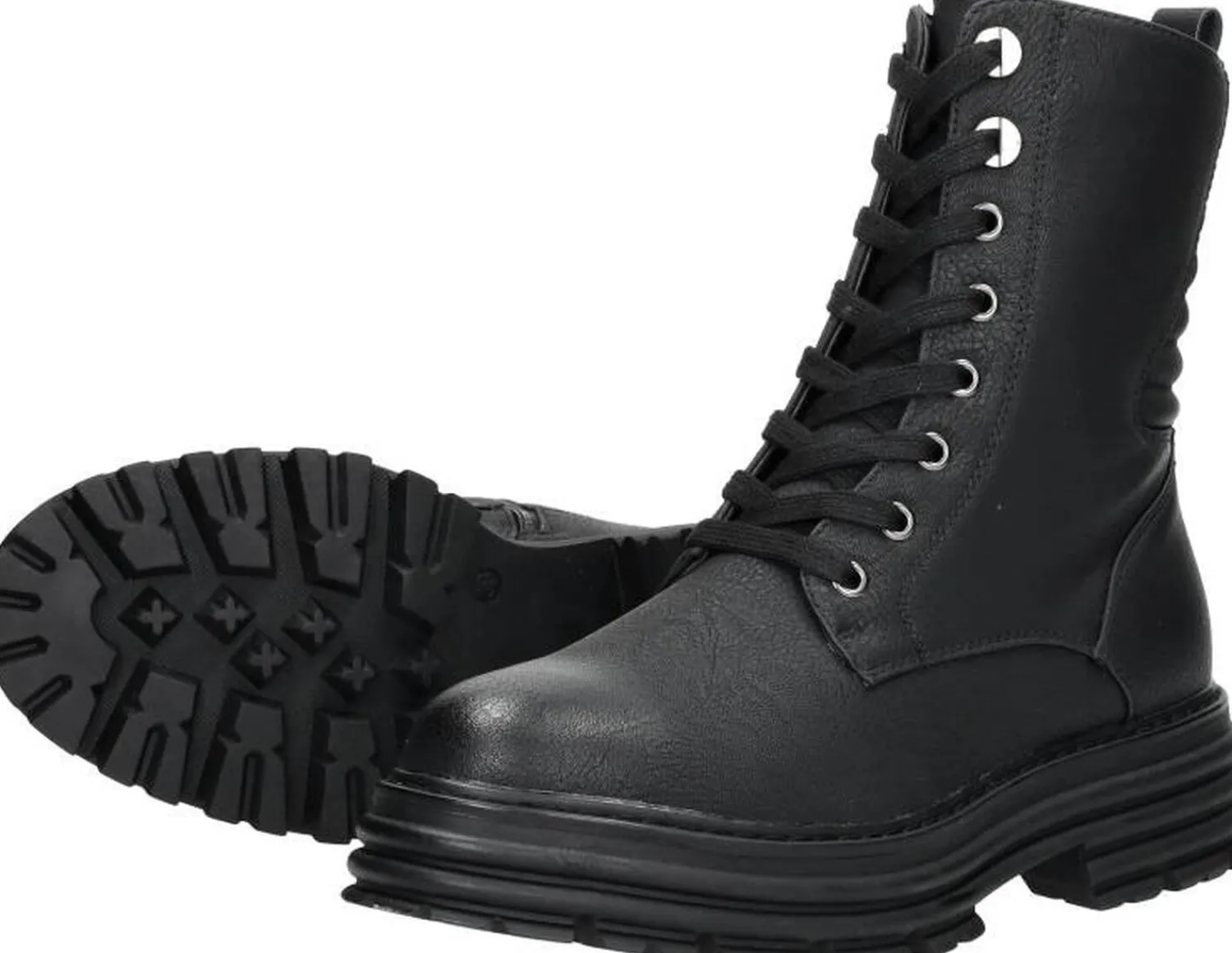 Sub55 Veterschoenen Hoog Zwart Discount