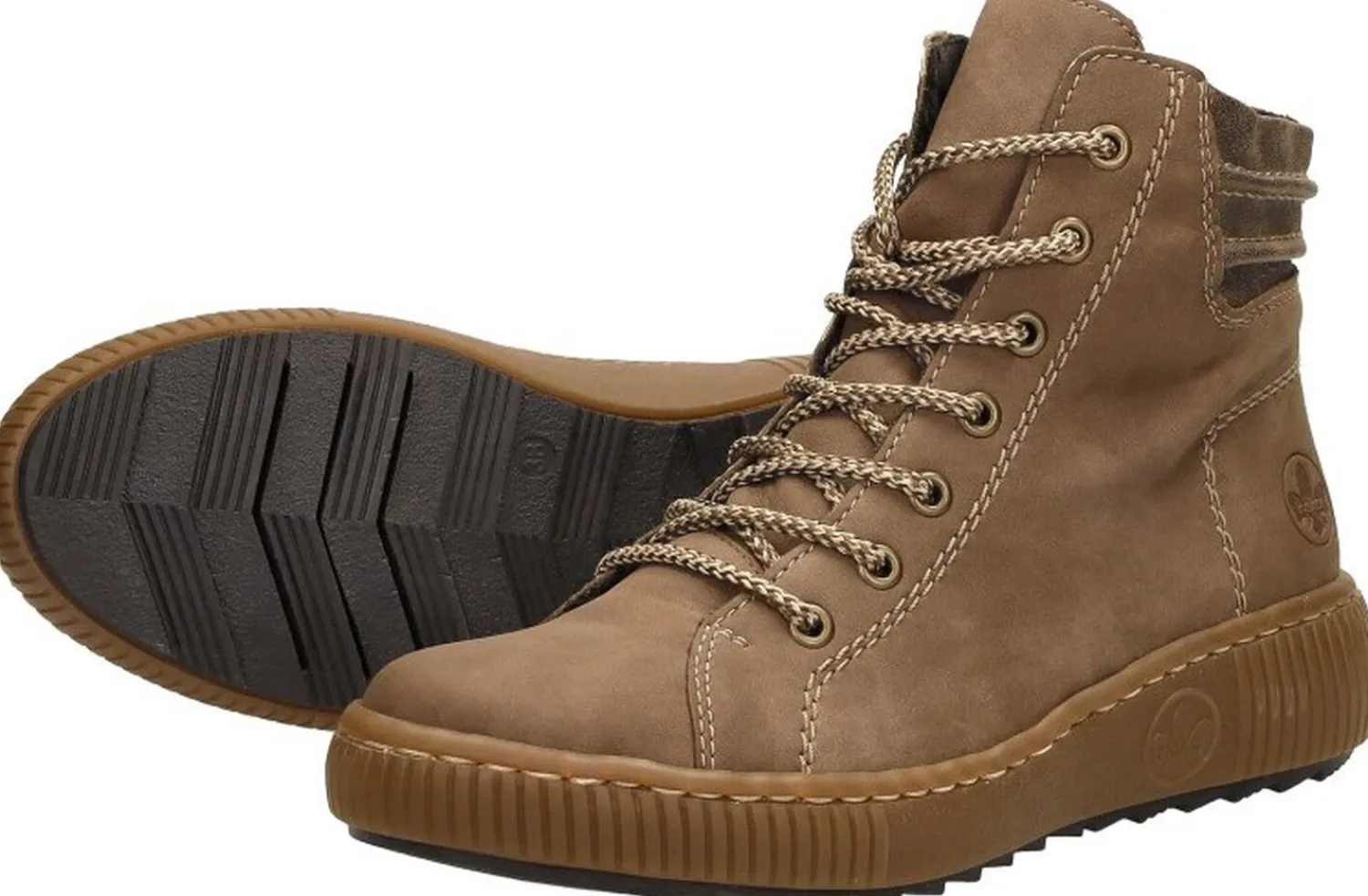 Rieker Veterschoenen Hoog Taupe Online