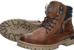Mustang Veterschoenen Hoog Cognac Online