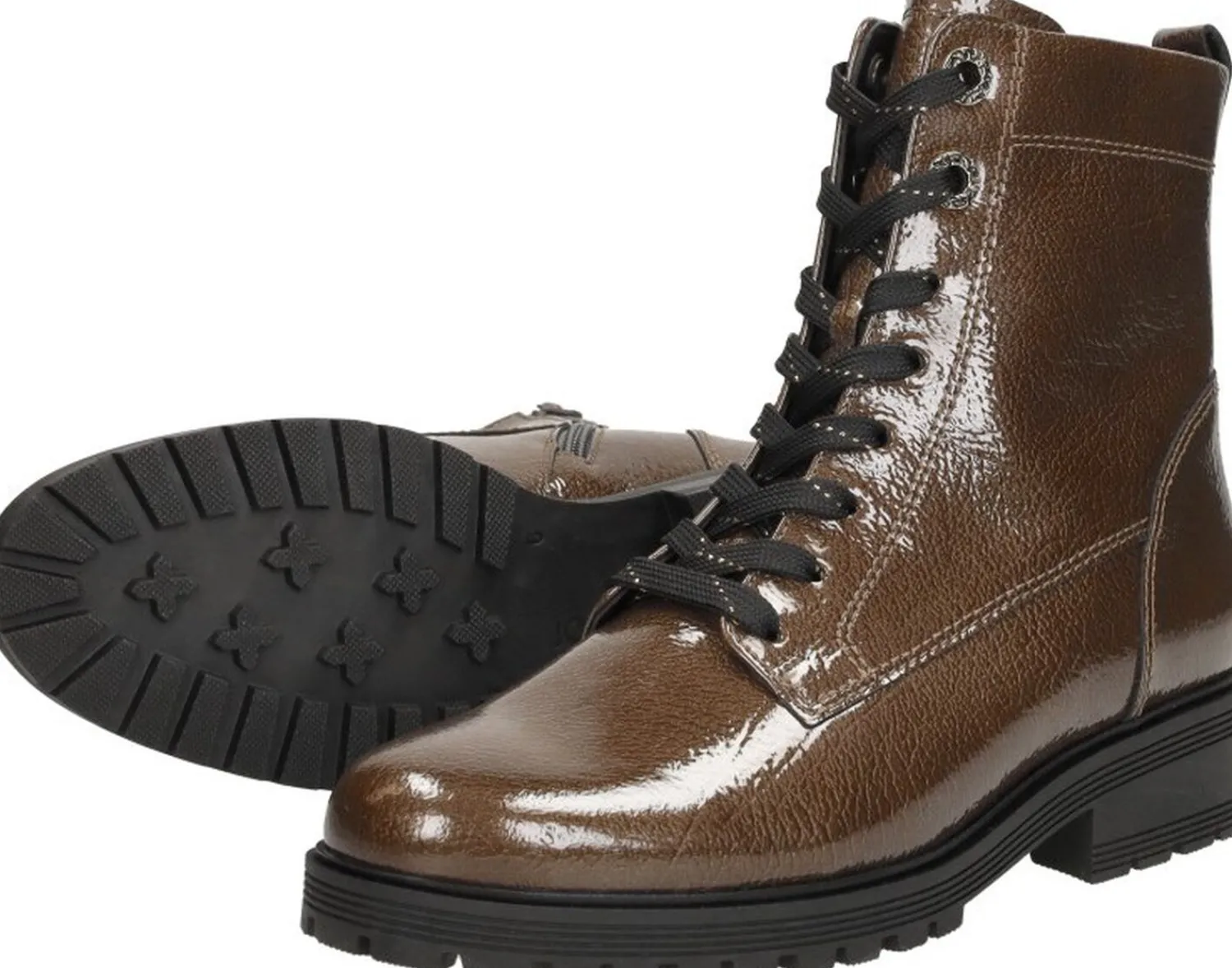 Gabor Veterschoenen Hoog Bruin croco lak Online