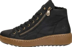Rieker Veterschoenen Hoog Zwart Discount