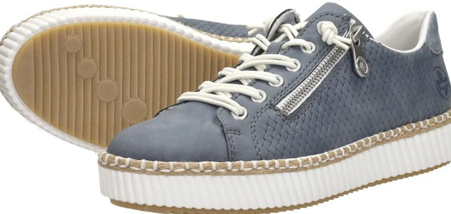 Rieker Veterschoenen Laag Blauw New