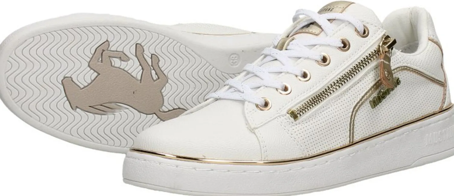Mustang Veterschoenen Laag Wit Discount