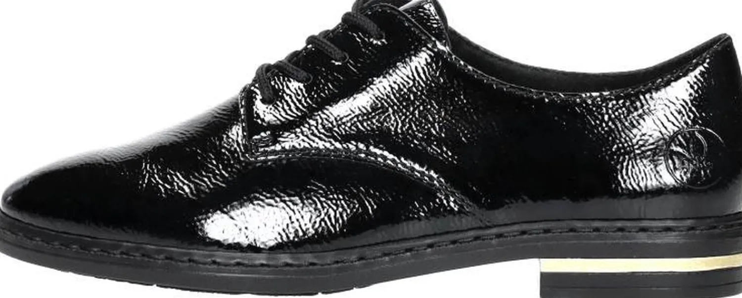 Rieker Veterschoenen Laag Zwart lak Discount