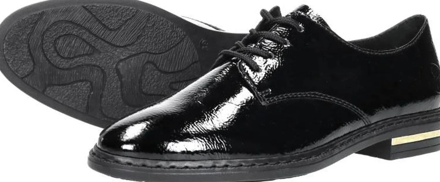 Rieker Veterschoenen Laag Zwart lak Discount
