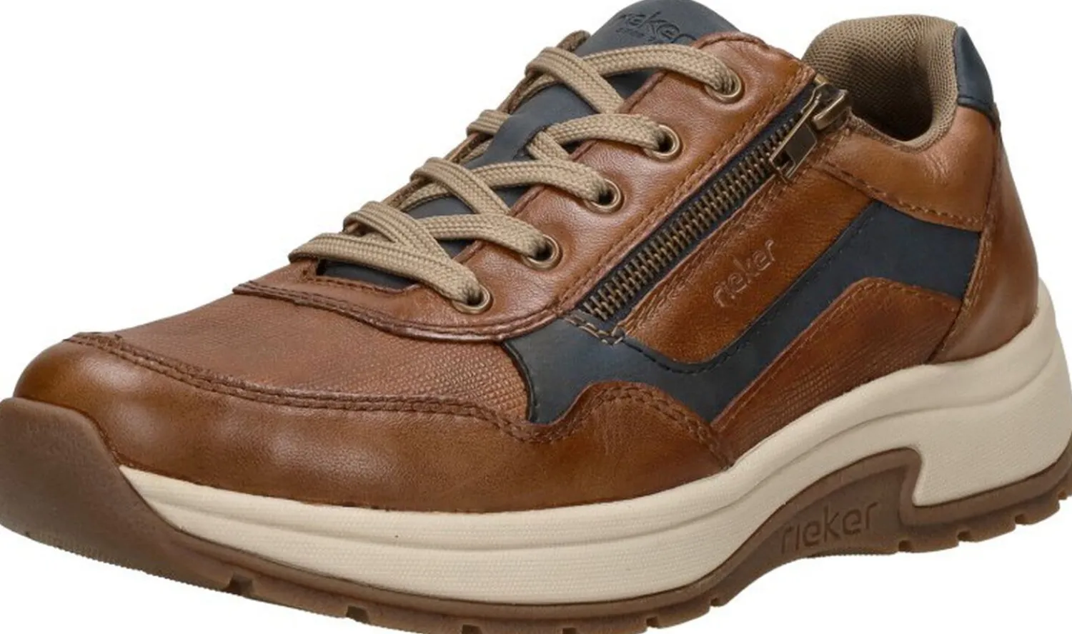 Rieker Veterschoenen Laag Cognac Clearance