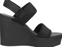 Calvin Klein Wedge Sandal Badge Zwart Discount