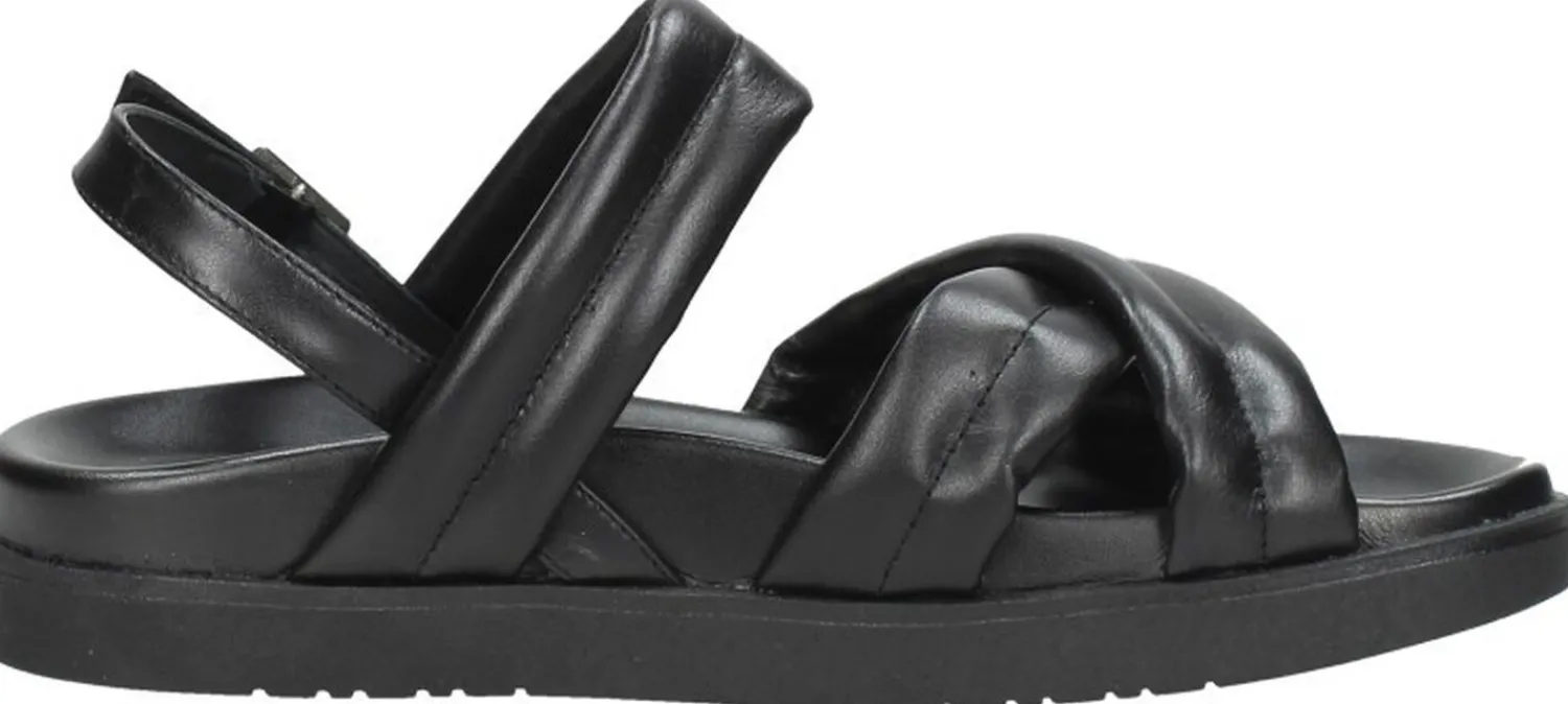Red Rag Women Flat Sandal Padding Zwart Sale