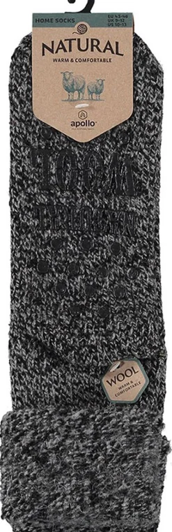 Apollo Wool Home Socks Zwart New