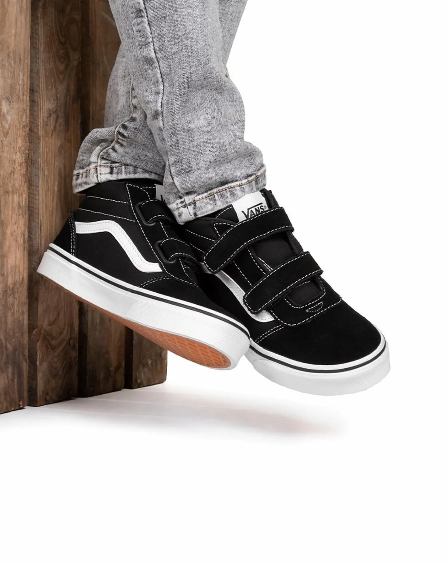 Vans YT Ward Mid V Zwart Discount
